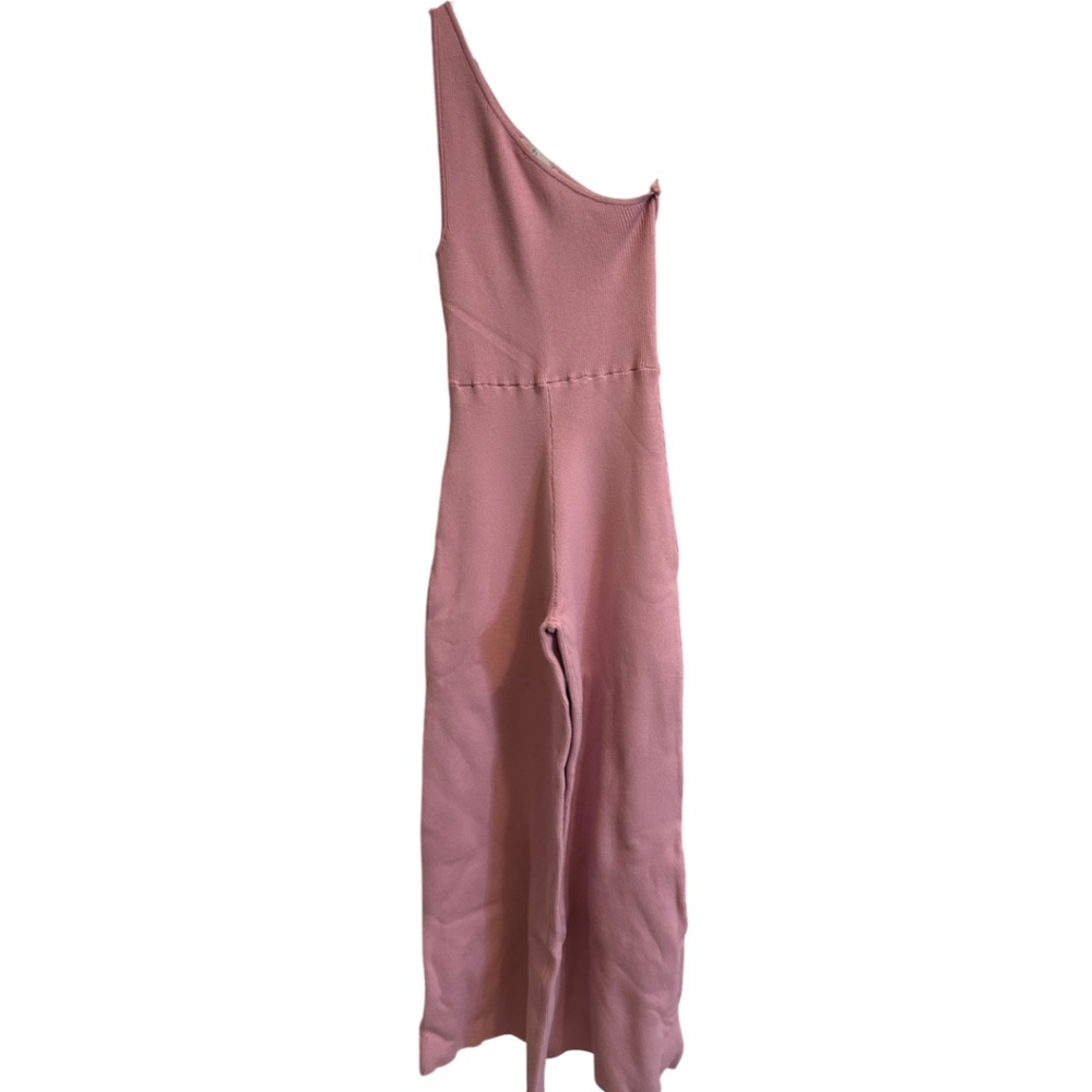 Lilac Wave Ribbed-Knit Waverly Wide-Leg Off-Shoulder Jumpsuit - Picture 7 of 7